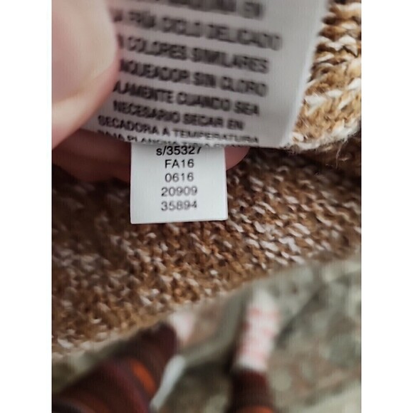 Style & Co Poncho Camel Tan & Ivory Fringed Small - Medium - Picture 10 of 10